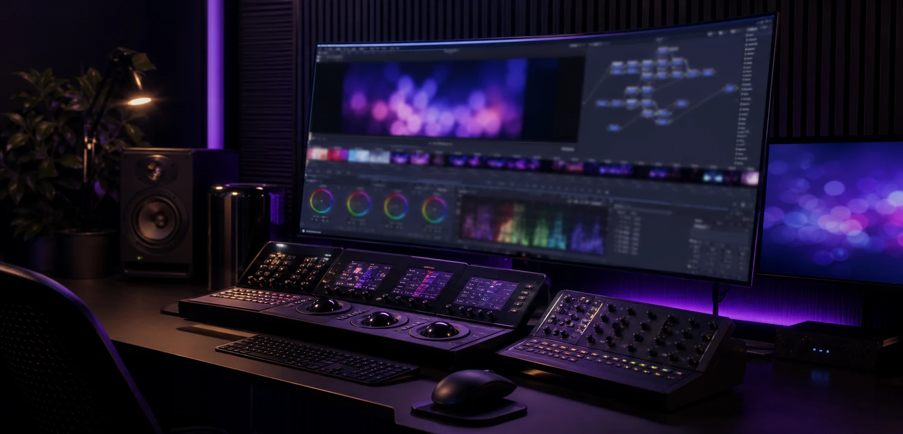 Professional cinematic editing studio